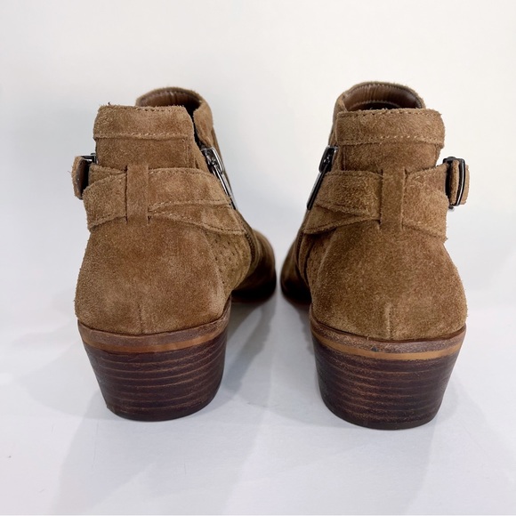 Vince Camuto Pamma Womens Brown Suede Leather Buckle Block Heel Booties Sz 10 M - Picture 4 of 8